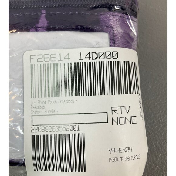 Lug Peekaboo Shibori Purple Crossbody Phone Pouch - Unisex, Zipper Closure, Styl - Picture 2 of 7